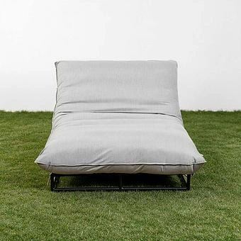 Садовый шезлонг-лежак Coral Lounger, Black акриловая ткань Lead Chine - ракурс 2