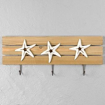 Настенная вешалка White Starfishes Coat Rack 3 Hooks - ракурс 2