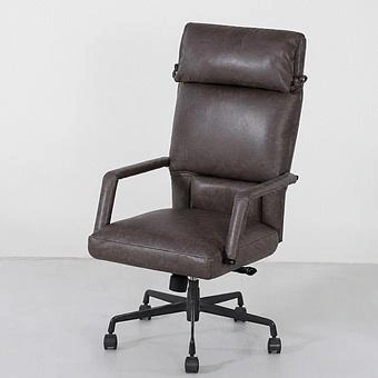 Кресло Ufficio Lucca Armchair D натуральная кожа Antique Ebony