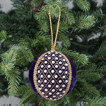 Ёлочная игрушка Pearls Ball Purple 10 cm - ракурс 6