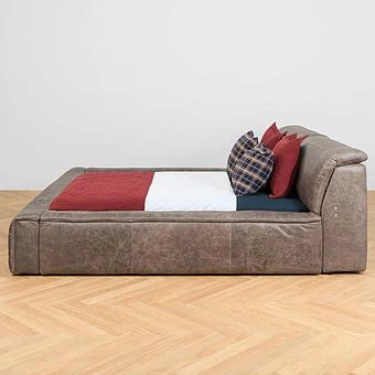 Двуспальная кровать-реклайнер Toro Motion Bed US King натуральная кожа Freehand Waxed Bark - ракурс 3