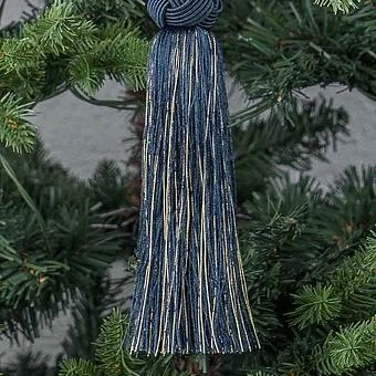 Новогодняя подвеска Mirror Pendant With Tassel Blue 25 cm - ракурс 5