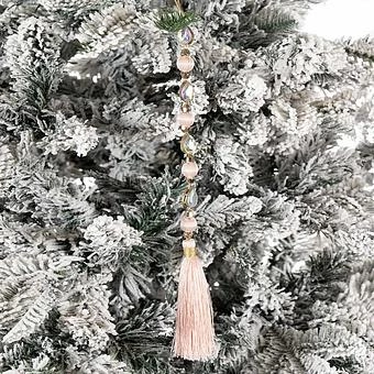 Новогодняя подвеска Tassel With Large Rhinestones Pink 33 cm - ракурс 2