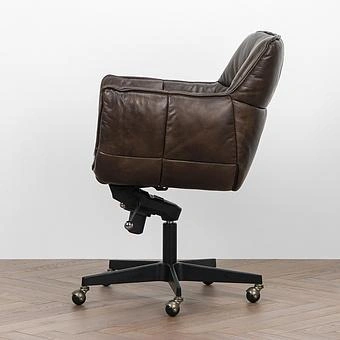 Кресло Center Swivel Armchair On Wheels RM натуральная кожа Antique Master - ракурс 4