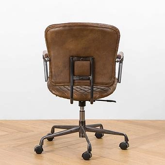 Кресло Ufficio Milano Armchair, Red Brown Wood D натуральная кожа Mocha - ракурс 6