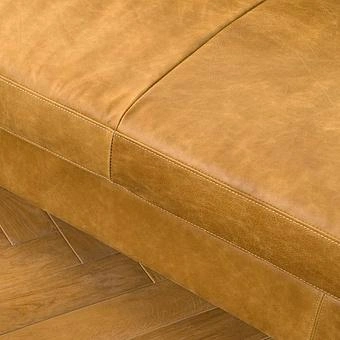 Трёхместный диван Lincoln 3 Seater, Bleached Oak PF натуральная кожа Cognac Grain - ракурс 7