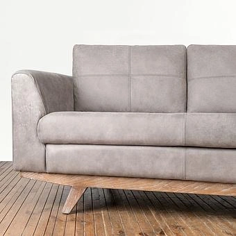 Трёхместный диван Patrick 3 Seater, Oak Sandwashed натуральная кожа Pale Grey - ракурс 5