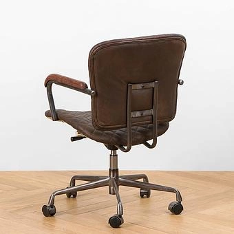 Кресло Ufficio Milano Armchair, Red Brown Wood D натуральная кожа Mars - ракурс 5