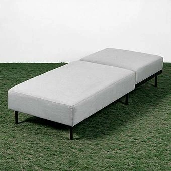 Садовый шезлонг-лежак Chic Lounger, Black акриловая ткань Lead Chine - ракурс 5