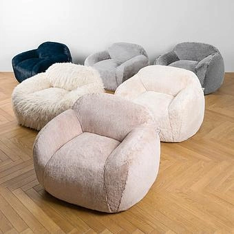 Кресло Snug Chair искусственный мех Big Bear Grey - ракурс 9
