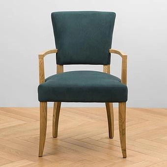 Стул Mami Dining Chair With Arms, Oak Brown полиэстер Maldives Blue - ракурс 2