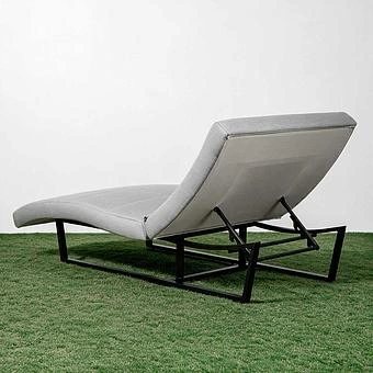 Садовый шезлонг-лежак Wave Lounger, Black акриловая ткань Heather Beige - ракурс 4