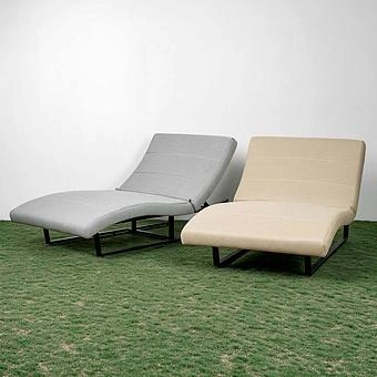 Садовый шезлонг-лежак Wave Lounger, Black акриловая ткань Heather Beige - ракурс 8