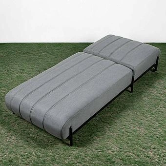 Садовый шезлонг-лежак Luna Lounger, Black акриловая ткань Light Stone - ракурс 6