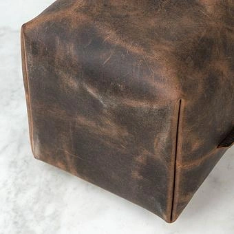 Корзина для хранения Leather Storage Basket Medium натуральная кожа Noire Old - ракурс 4