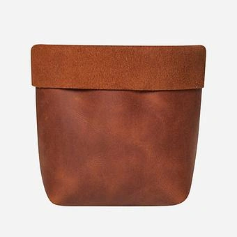 Корзина для хранения Leather Storage Basket Small натуральная кожа Caramel - ракурс 2