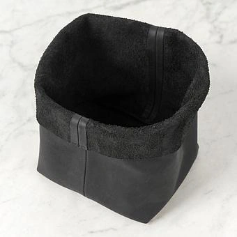 Корзина для хранения Leather Storage Basket Small натуральная кожа Noire - ракурс 2