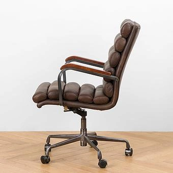 Кресло Ufficio Torino Armchair, Red Brown Wood D натуральная кожа Mars - ракурс 4