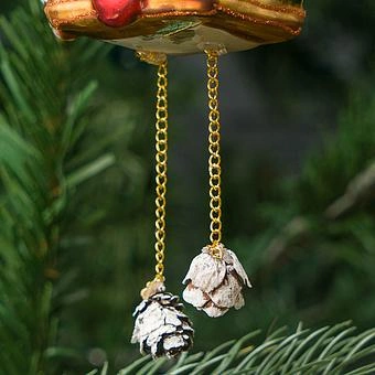 Ёлочная игрушка Glass Hanger Cuckoo Clock 8 cm - ракурс 7