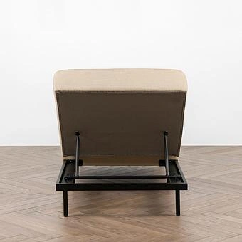 Садовый шезлонг-лежак Chic Lounger, Black акриловая ткань Heather Beige - ракурс 5