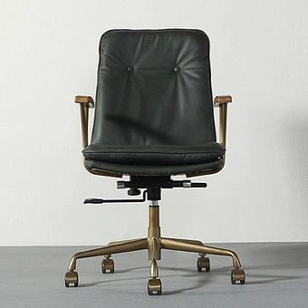 Кресло Ufficio Siena Armchair D натуральная кожа Antique Slate - ракурс 2