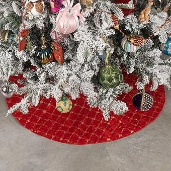 Коврик-юбка под ёлку Christmas Tree Skirt Red And Gold 93 cm - ракурс 3