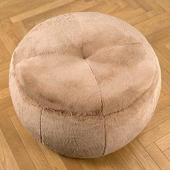 Пуфик Alaska Donut Pouf искусственный мех Big Bear Taupe - ракурс 3