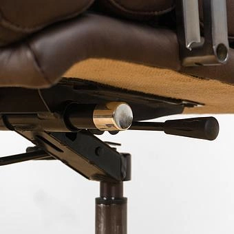 Кресло Ufficio Torino Armchair, Red Brown Wood D натуральная кожа Mars - ракурс 14