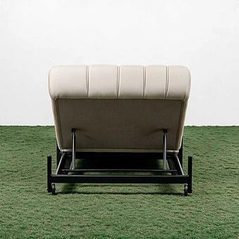 Садовый шезлонг-лежак Luna Lounger, Black акриловая ткань Light Stone - ракурс 5