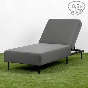 Садовый шезлонг-лежак Chic Lounger, Black акриловая ткань Lead Chine