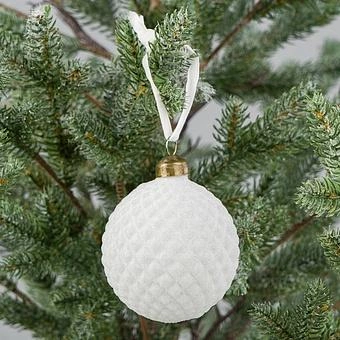 Ёлочная игрушка White Snow Ball 8 cm - ракурс 4