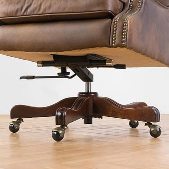 Кресло Doctor Armchair, Red Brown Wood D натуральная кожа Mocha - ракурс 17