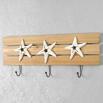Настенная вешалка White Starfishes Coat Rack 3 Hooks