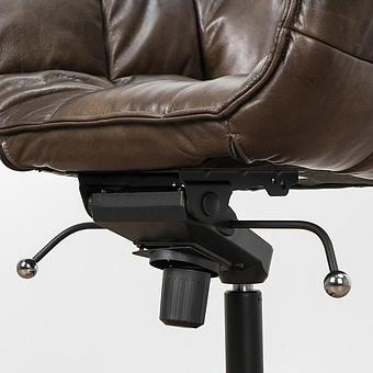 Кресло Center Swivel Armchair On Wheels RM натуральная кожа Antique Master - ракурс 7
