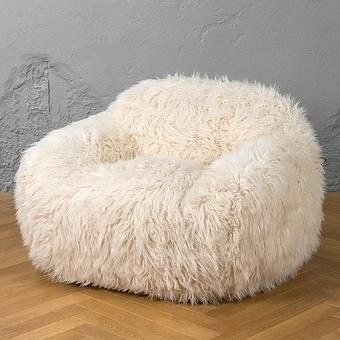Кресло Snuggy Chair искусственный мех Mongolia Cream