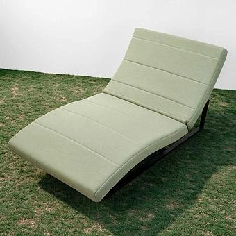 Садовый шезлонг-лежак Wave Lounger, Black акриловая ткань Almond - ракурс 6