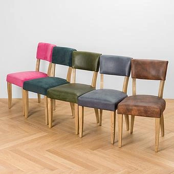 Стул Mami Dining Chair, Oak Brown полиэстер Maldives Blue - ракурс 12