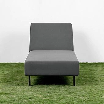 Садовый шезлонг-лежак Chic Lounger, Black акриловая ткань Lead Chine - ракурс 2