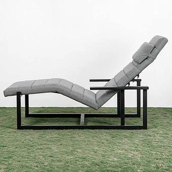 Садовый шезлонг-лежак Roxy Lounger, Black акриловая ткань Flanelle - ракурс 4