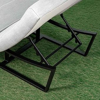 Садовый шезлонг-лежак Wave Lounger, Black акриловая ткань Heather Beige - ракурс 7