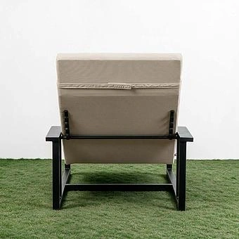 Садовый шезлонг-лежак Roxy Lounger, Black акриловая ткань Light Stone - ракурс 6