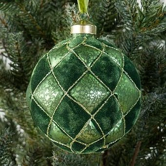 Ёлочная игрушка Velvet Cells Ball Green 10 cm