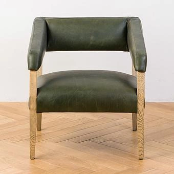 Стул Milano Chair натуральная кожа British Green - ракурс 2