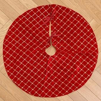 Коврик-юбка под ёлку Christmas Tree Skirt Red And Gold 93 cm - ракурс 4