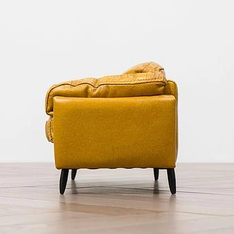 Декоративный мини-диван Mini Dublin 3 Seater RM натуральная кожа Yellow Andalusia - ракурс 3