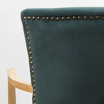 Стул Mami Dining Chair With Arms, Oak Brown полиэстер Maldives Blue - ракурс 10