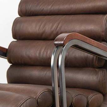 Кресло Ufficio Torino Armchair, Red Brown Wood D натуральная кожа Mars - ракурс 9