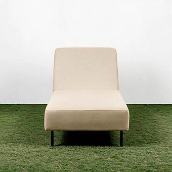 Садовый шезлонг-лежак Chic Lounger, Black акриловая ткань Lead Chine - ракурс 2