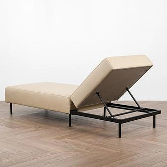 Садовый шезлонг-лежак Chic Lounger, Black акриловая ткань Heather Beige - ракурс 4