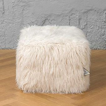Пуфик Alaska Rectangular Pouf Small искусственный мех Mongolia Cream - ракурс 3